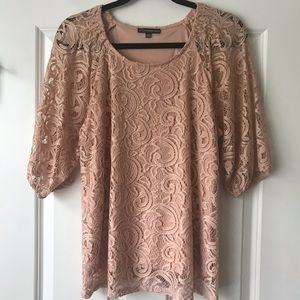 Adrianna Papell Light Pink Lace Top